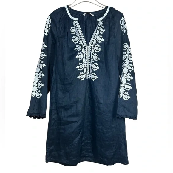 Tory Burch | Dresses | Toryburchembroideredlinen Dress | Poshmark
